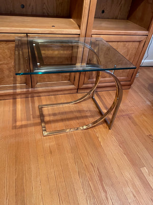 Vintage Square Glass Side Table