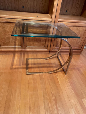 Vintage Square Glass Side Table