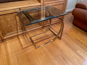 Vintage Square Glass Side Table