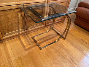 Vintage Square Glass Side Table