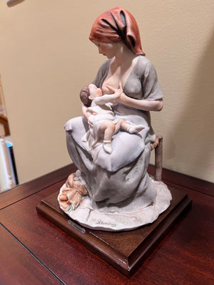 GIUSEPPE ARMANI- Capodimonte Figurine "Maternity" Mother & Child Breastfeeding