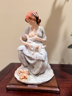 GIUSEPPE ARMANI- Capodimonte Figurine "Maternity" Mother & Child Breastfeeding