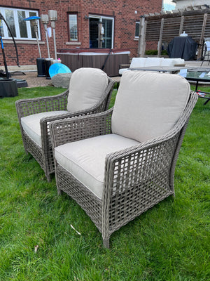 Pair of Chairs, Beige Cushions