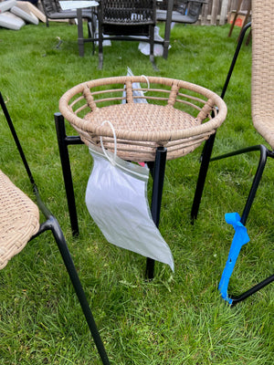 2 Wicker Chairs + Side Table