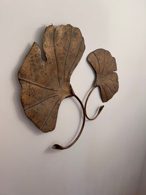 Gold Metal Leaves Wall Art