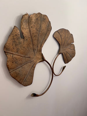 Gold Metal Leaves Wall Art