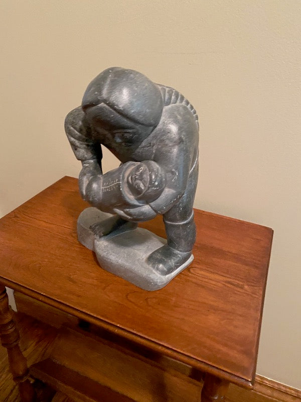 Soapstone Sculpture- 'Mother Holding Baby