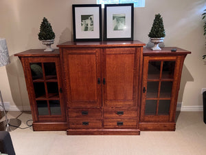 Solid Wood Mission Style Wall/Entertainment Unit