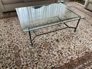 Glass Top Coffee Table, Metal Base