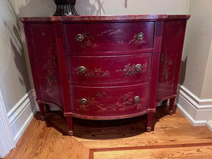 Red Oriental Style Console Cabinet- from ELTE