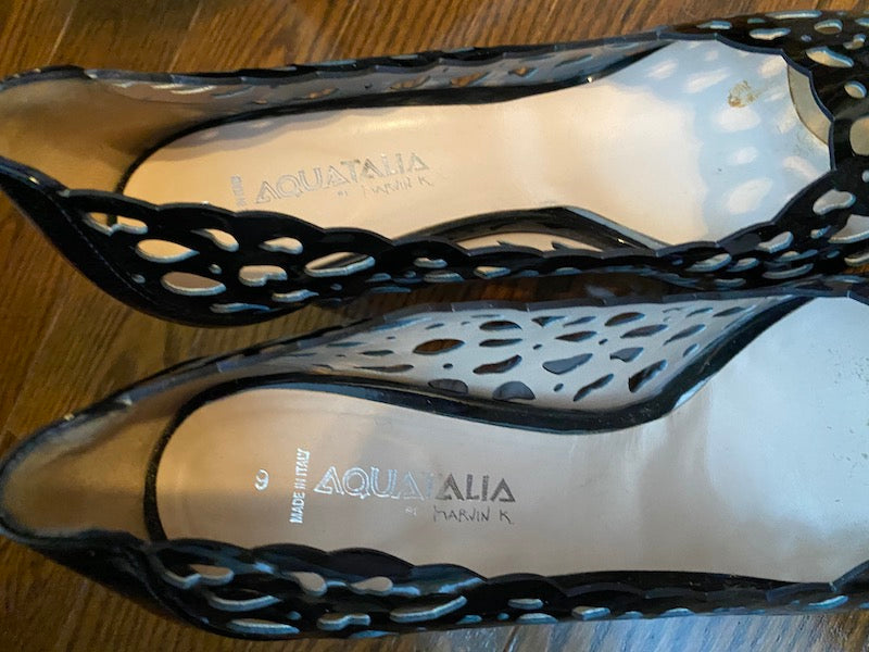 Aquatalia by Marvin K Black Leather Heels