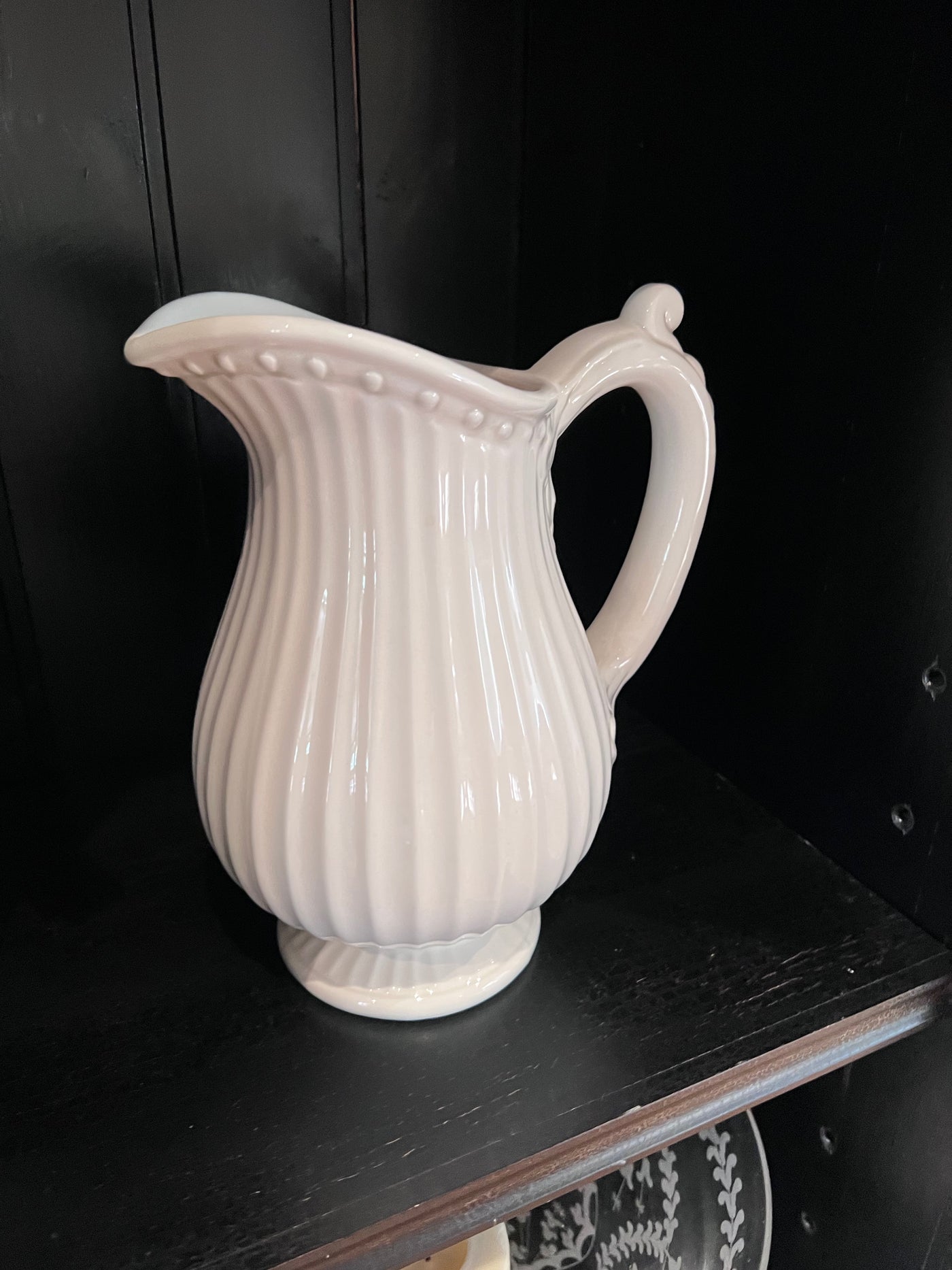 AMERICAN ATELIER ATHENA IVORY RIBBED 48 Oz PITCHER