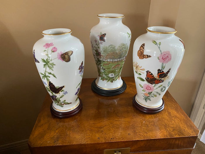 Limited Edition Franklin Porcelain Vase Lot