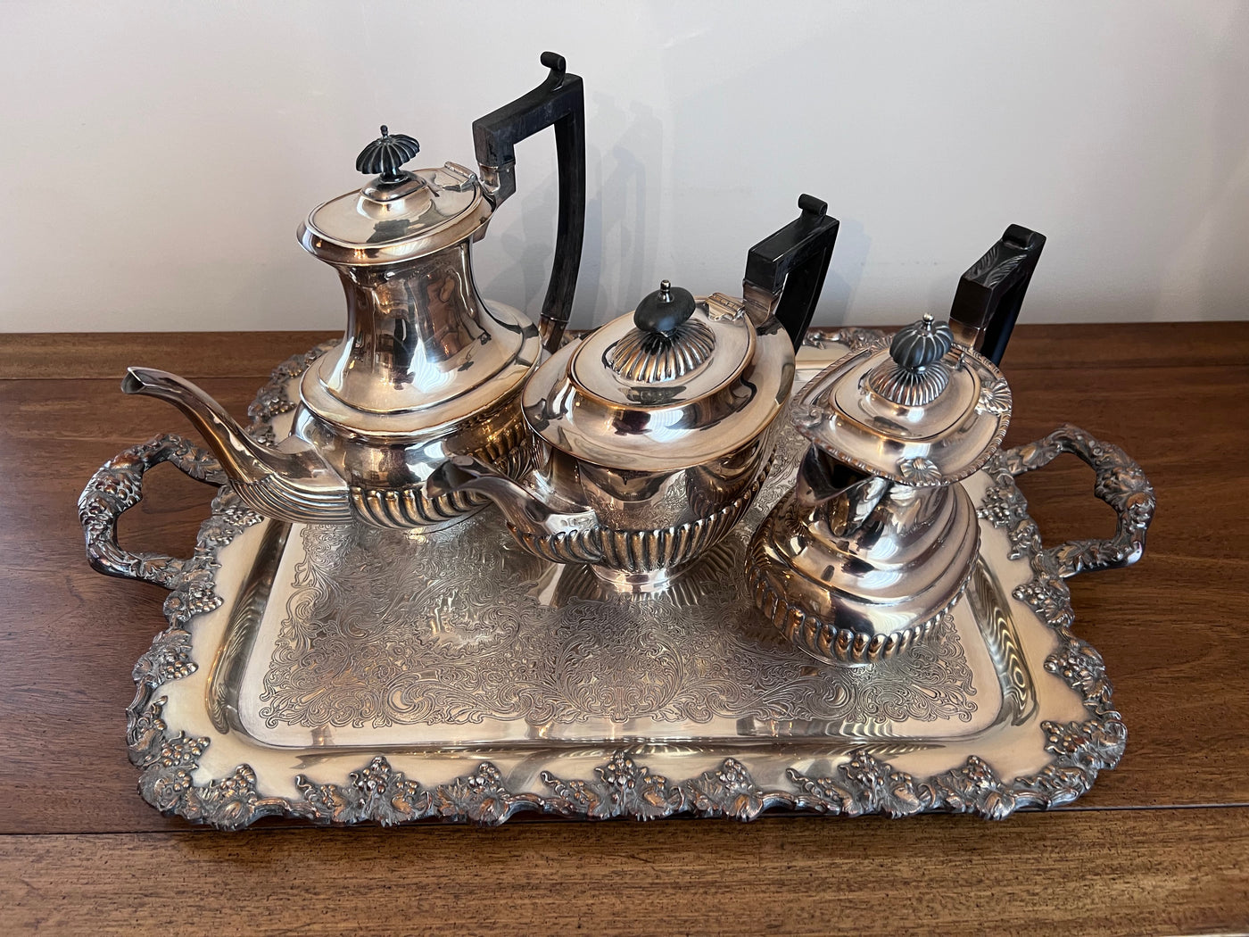 5 Piece- 'Sheffield Reproduction' Silver Plated Tea Set