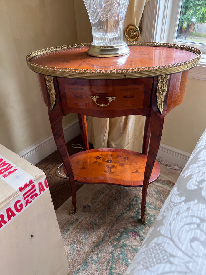 Pair of Antique Reproduction Oval Side Tables