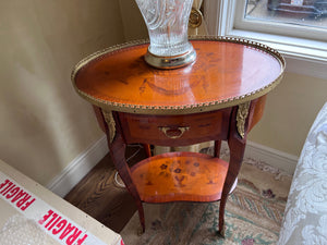 Pair of Antique Reproduction Oval Side Tables