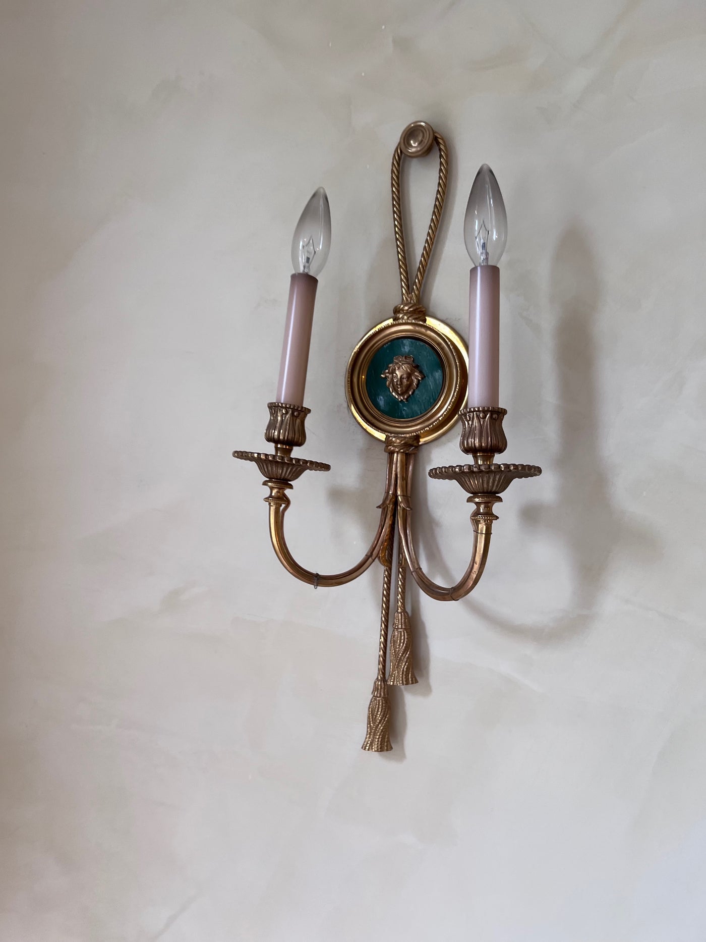 Pair of sold Versace Style Medusa Wall Sconces