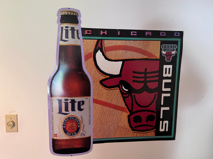 Miller Lite Chicago Bulls Metal Advertising Sign