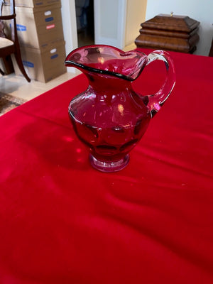 Small Cranberry Glass Pitcher