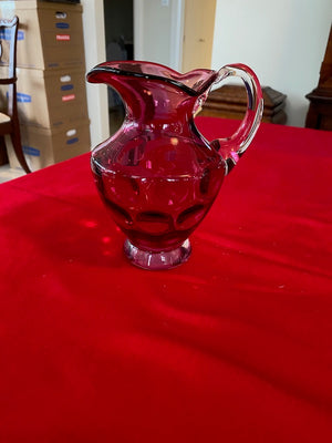 Small Cranberry Glass Pitcher