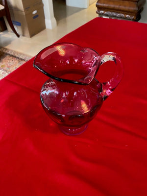 Small Cranberry Glass Pitcher