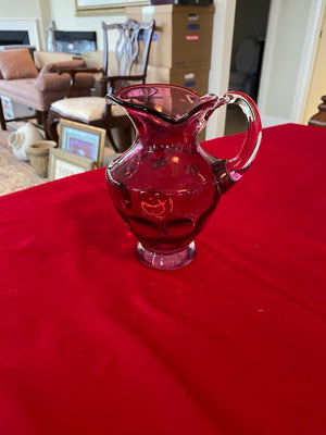 Small Cranberry Glass Pitcher