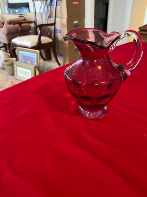 Small Cranberry Glass Pitcher