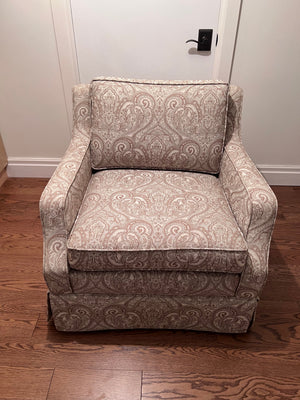 Upholstered Chair + Ottoman