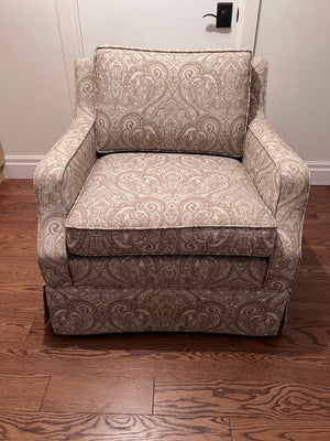 Upholstered Chair + Ottoman