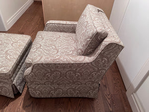 Upholstered Chair + Ottoman