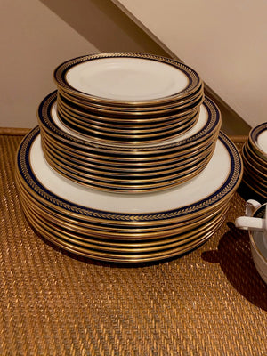 Coalport "Blue Wheat" Bone China Dinnerware Lot