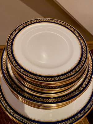 Coalport "Blue Wheat" Bone China Dinnerware Lot