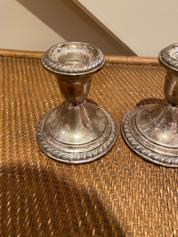 Pure silver candle on sale holders