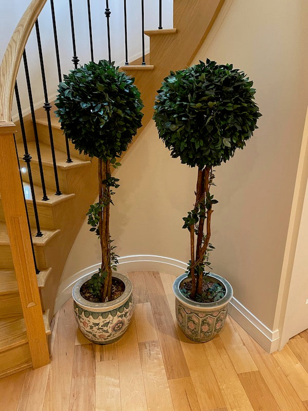 2 Indoor Faux Balloon Trees with Planters