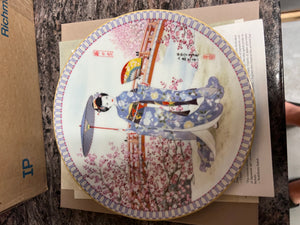 2 Japanese Fine Porcelain Collector Plates by Master Artist Yoshi-Haru Katoh