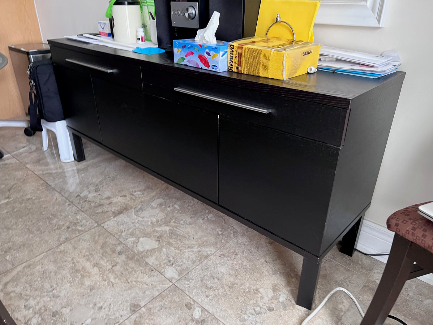 Ikea deals black credenza