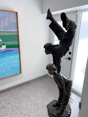 Large Bronze Statue- "Acrobat Kids"- 6.6ft