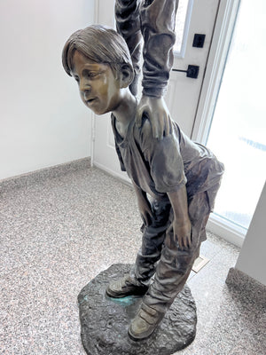 Large Bronze Statue- "Acrobat Kids"- 6.6ft