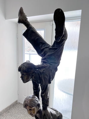 Large Bronze Statue- "Acrobat Kids"- 6.6ft