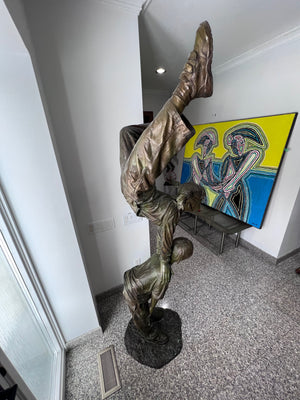 Large Bronze Statue- "Acrobat Kids"- 6.6ft