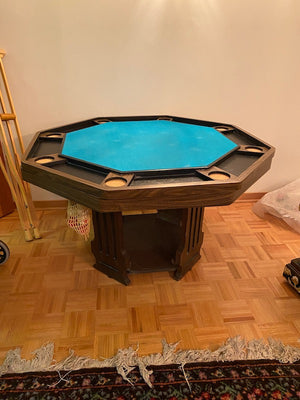 3 in 1 Games Table - Octagon 48" Bumper Pool, Poker & Dining