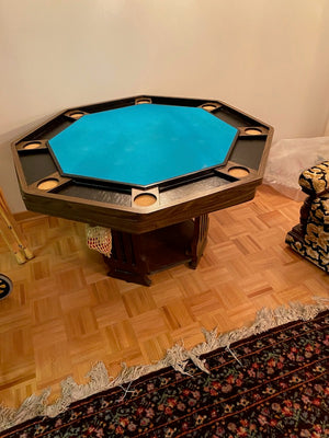 3 in 1 Games Table - Octagon 48" Bumper Pool, Poker & Dining