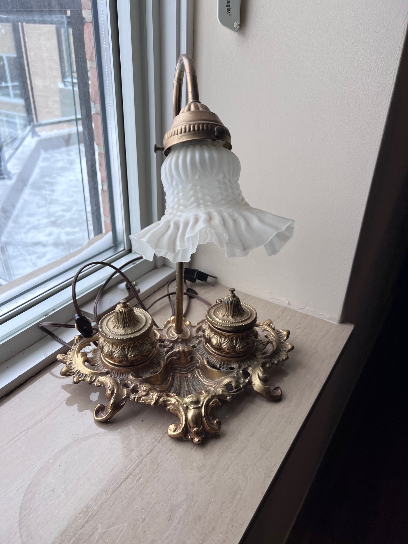 Antique Gooseneck Brass Lamp