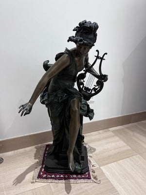 Albert Ernest Carrier-Belleuse (1824 - 1887) Bronze Sculpture- "Mélodie"- 30"