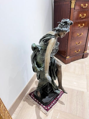 Albert Ernest Carrier-Belleuse (1824 - 1887) Bronze Sculpture- "Mélodie"- 30"