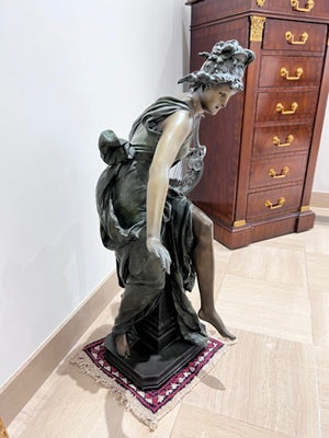 Albert Ernest Carrier-Belleuse (1824 - 1887) Bronze Sculpture- "Mélodie"- 30"