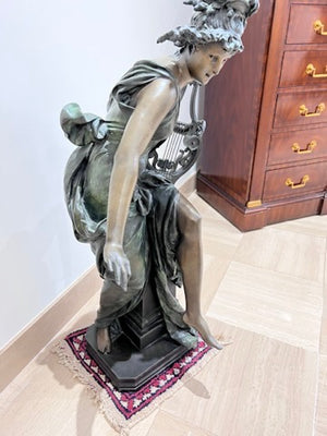 Albert Ernest Carrier-Belleuse (1824 - 1887) Bronze Sculpture- "Mélodie"- 30"