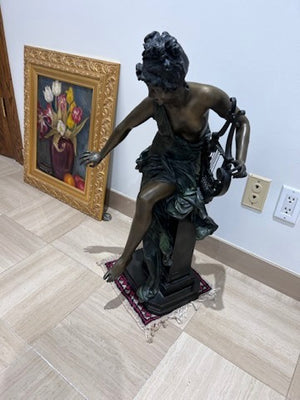 Albert Ernest Carrier-Belleuse (1824 - 1887) Bronze Sculpture- "Mélodie"- 30"