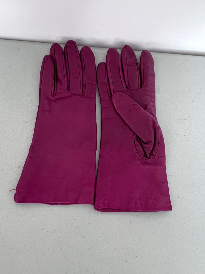 Lands' End Purple Leather Gloves- Women's Size XL