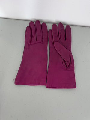 Lands' End Purple Leather Gloves- Women's Size XL